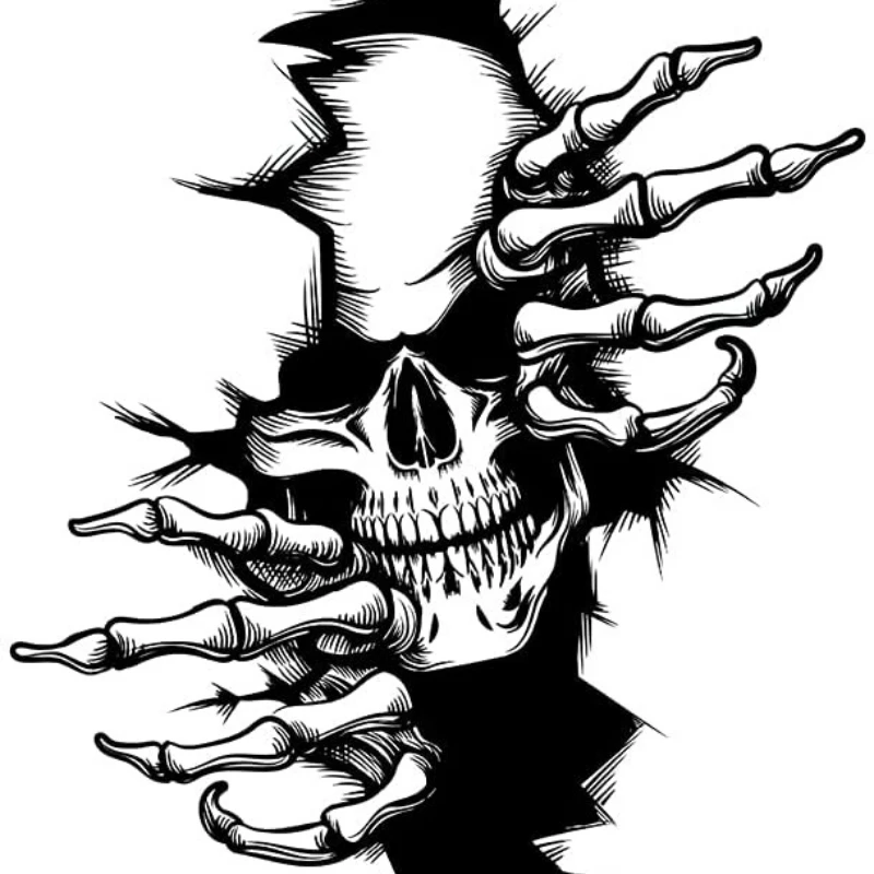 Motorcycle Parts - Adesivo scheletro Horror da 15cm parti